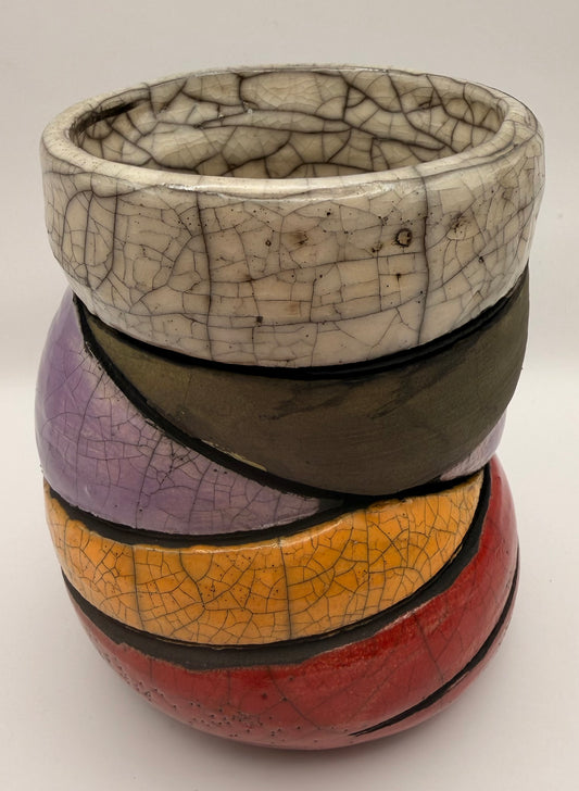 Raku Vase Bunt