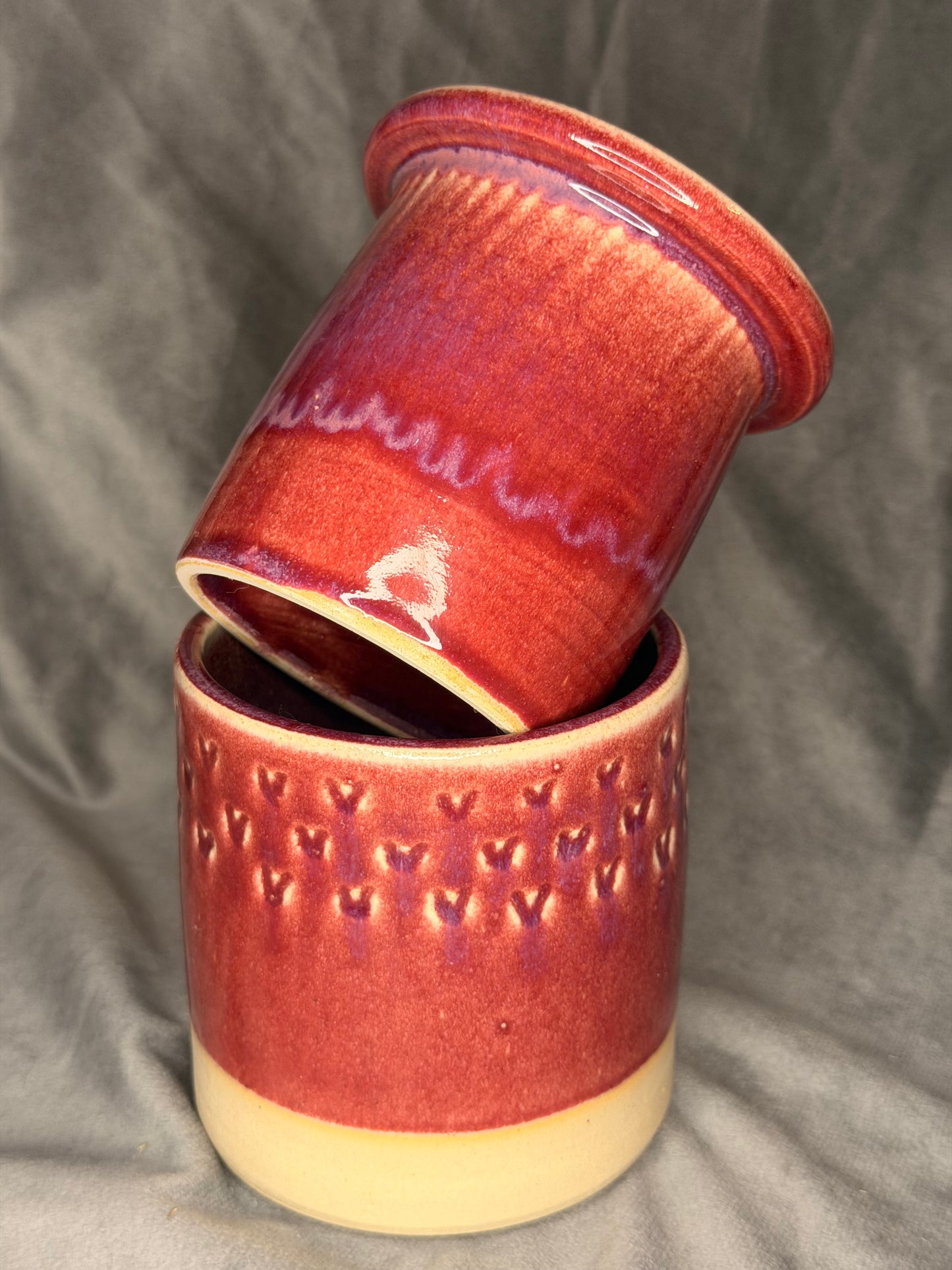 Französische Butterdose mit Herzen